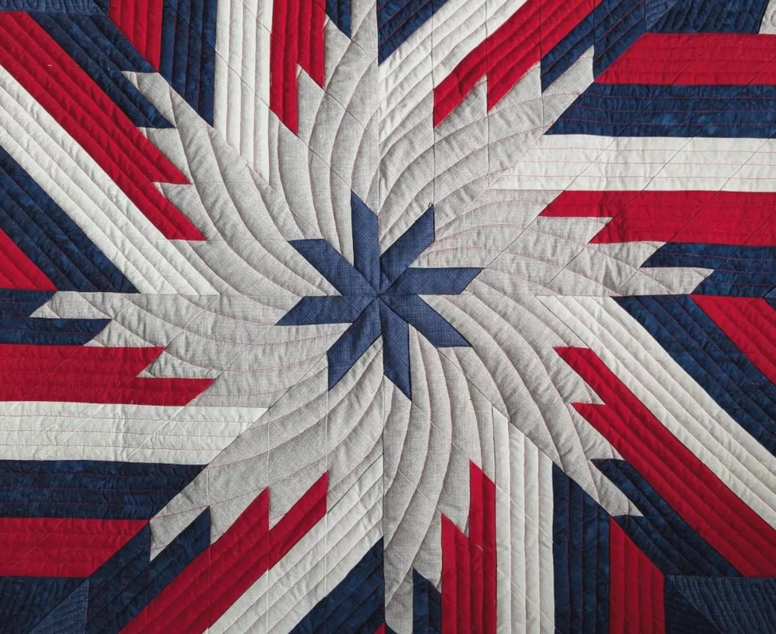 Ironbound Compass Quilt Pattern – Liberation Day - Patriotic Red White Blue Star Quilt PDF - Image 8