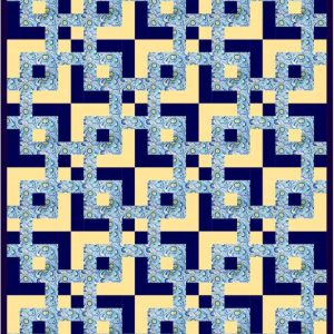 Golden Crossroads Quilt Pattern, Beginner Patchwork Throw (PDF Download)