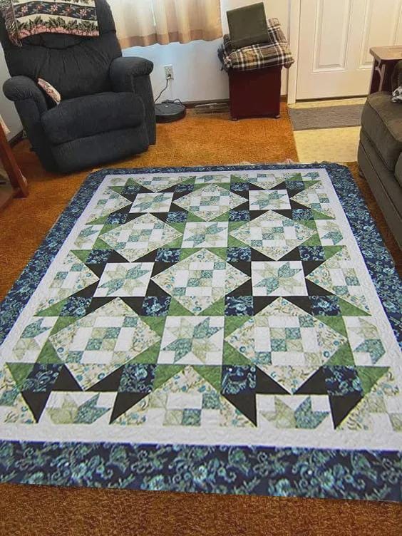 Emerald Starshine Quilt Pattern, Patchwork Design, Lap Queen Sizes (Digital Download) - Image 7