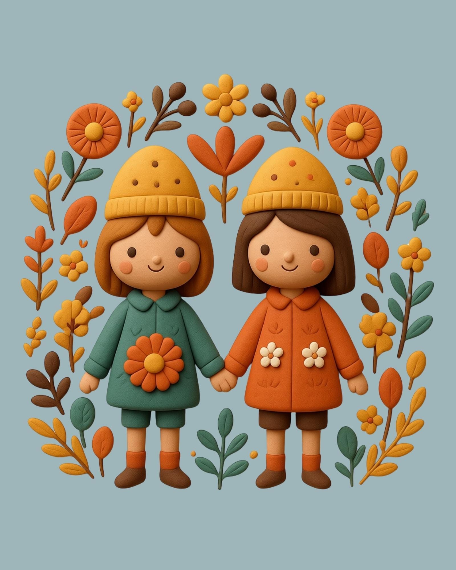 Scandinavian Folk Art Kids Print, 3D Clay Style Nursery Wall Art Decor (Digital Download) - Image 4