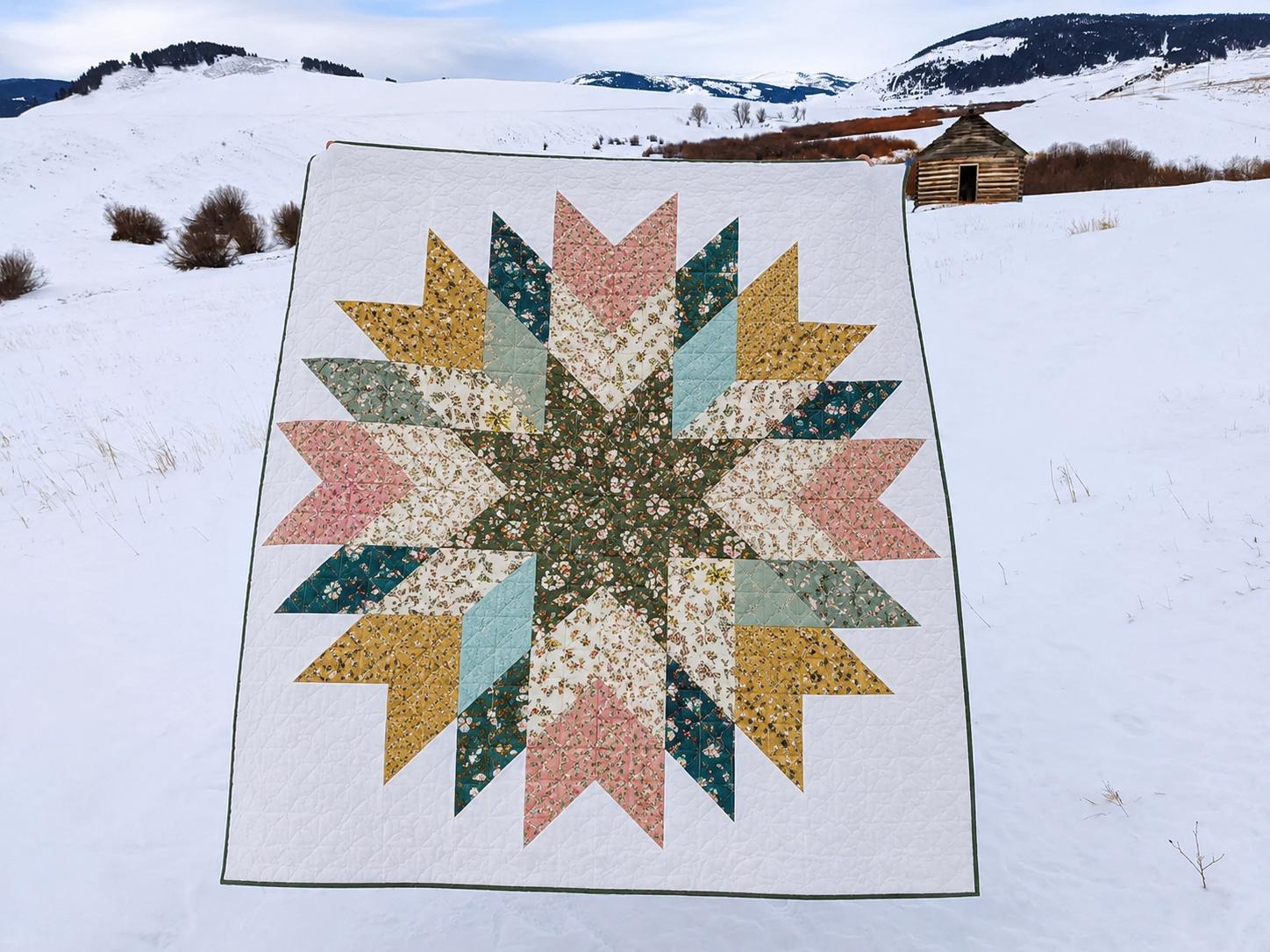 Floral Star Quilt Pattern – Modern Pastel Blossom Design - 3 sizes (PDF Pattern) - Image 7