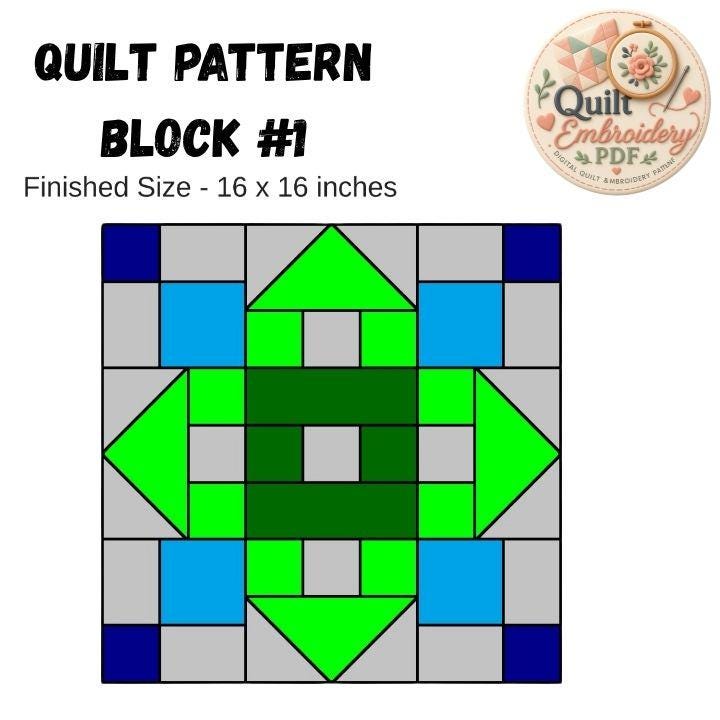 Flying Geese Quilt Block Pattern, Modern Beginner Patchwork PDF (Digital Download) - Image 4
