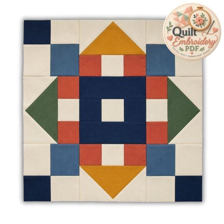 Flying Geese Quilt Block Pattern, Modern Beginner Patchwork PDF (Digital Download) - Image 5