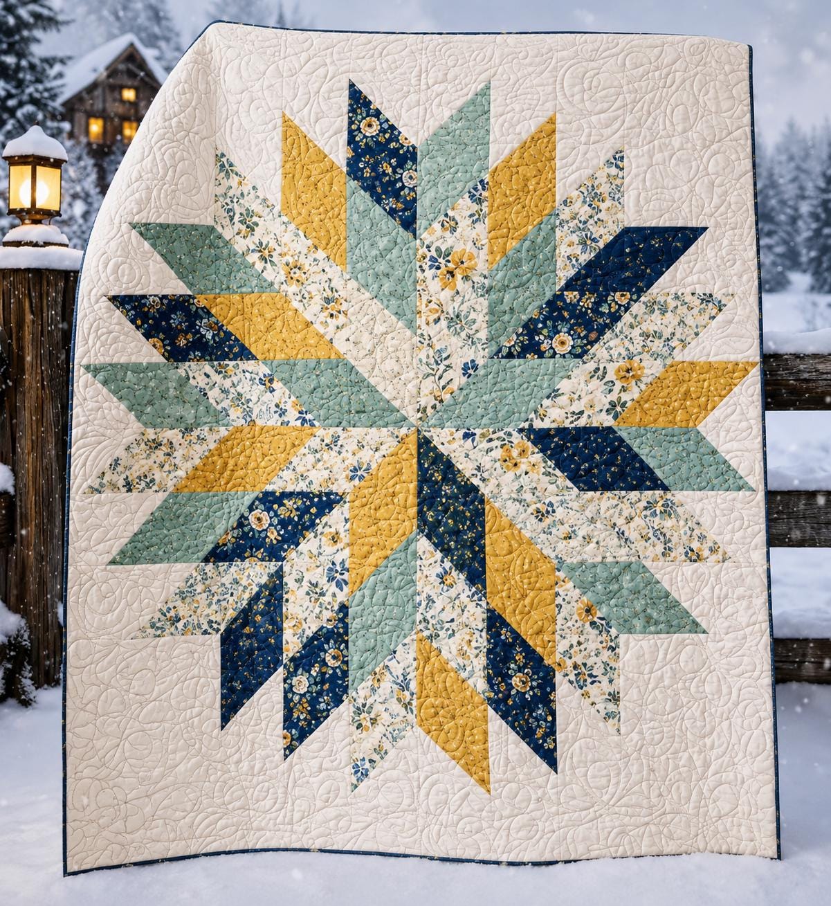 Floral Star Quilt Pattern – Modern Pastel Blossom Design - 3 sizes (PDF Pattern) - Image 6