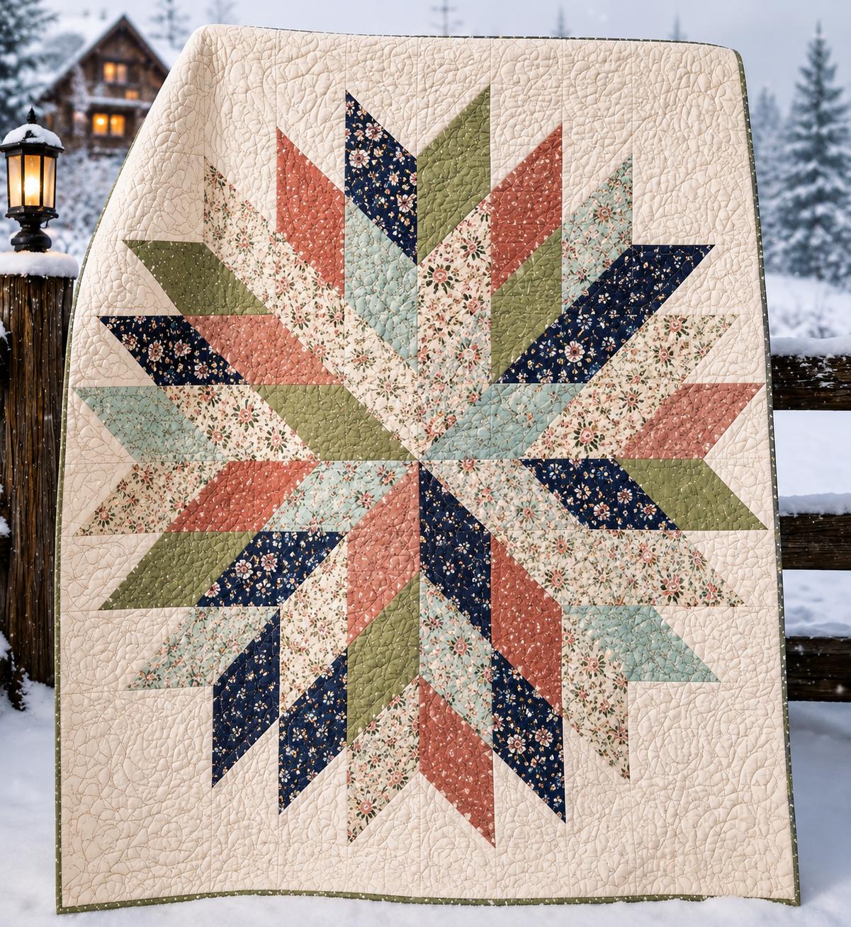 Floral Star Quilt Pattern – Modern Pastel Blossom Design - 3 sizes (PDF Pattern) - Image 5