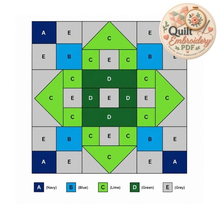 Flying Geese Quilt Block Pattern, Modern Beginner Patchwork PDF (Digital Download) - Image 3