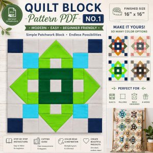 Flying Geese Quilt Block Pattern, Modern Beginner Patchwork PDF (Digital Download)