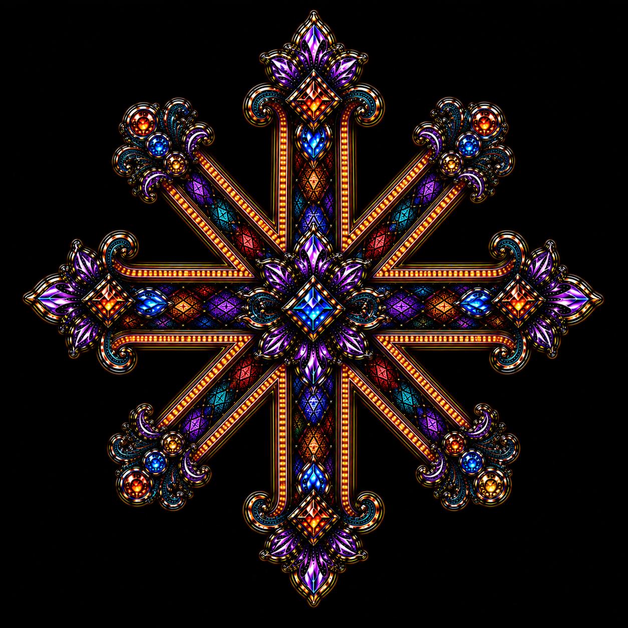 Stained Glass Alphabet PNG Bundle, Gothic Jewel Font, Ornate Digital Clipart (Black & Transparent Background) - Image 8