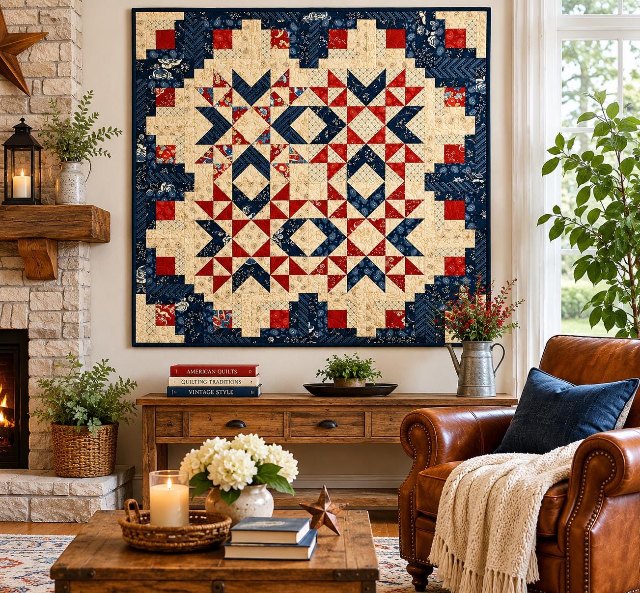 Liberty Stars Quilt Pattern, Patriotic Americana Star Blocks (PDF Download) - Image 7