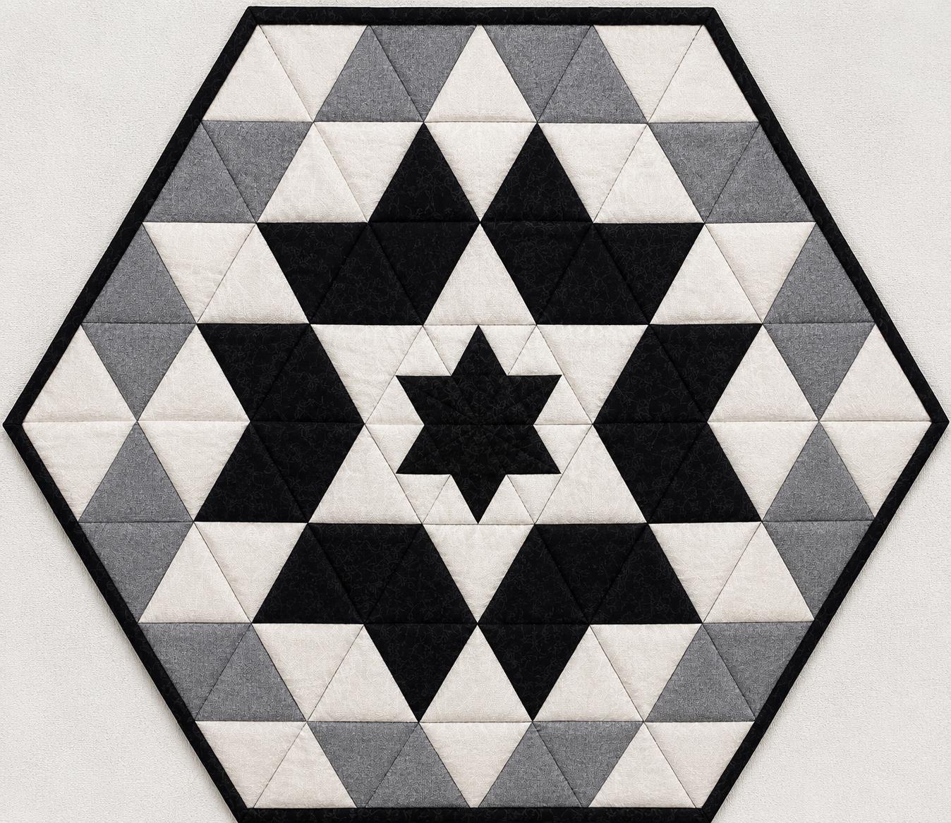 Midnight Star Hexagon Quilt Pattern, Modern Wall Hanging | Foundation Paper Piecing (PDF Download) - Image 6