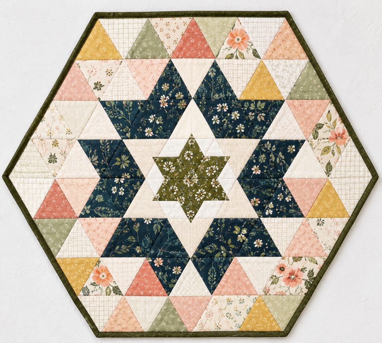 Midnight Star Hexagon Quilt Pattern, Modern Wall Hanging | Foundation Paper Piecing (PDF Download) - Image 5