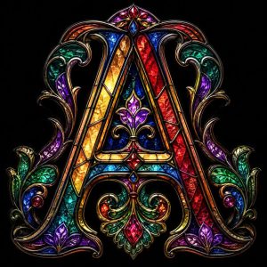 Stained Glass Alphabet PNG Bundle, Gothic Jewel Font, Ornate Digital Clipart (Black & Transparent Background)