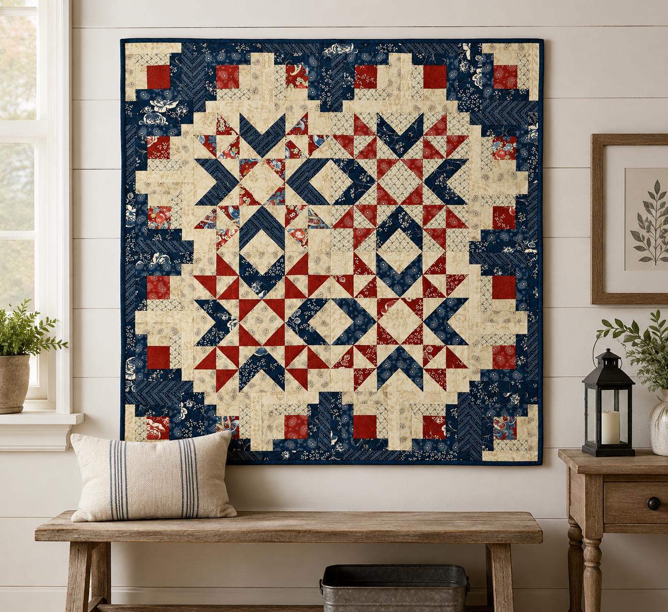Liberty Stars Quilt Pattern, Patriotic Americana Star Blocks (PDF Download) - Image 12