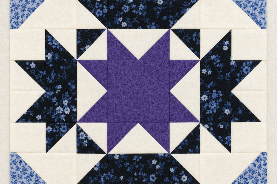 Crown and Star Variation Quilt Block